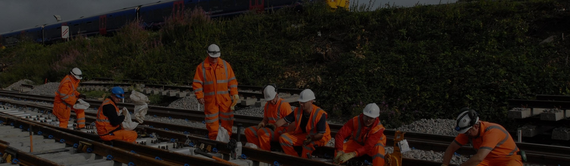 Rail maintenance team at work